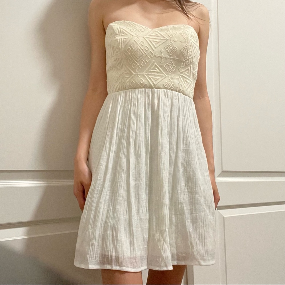 Strapless White Mini Dress